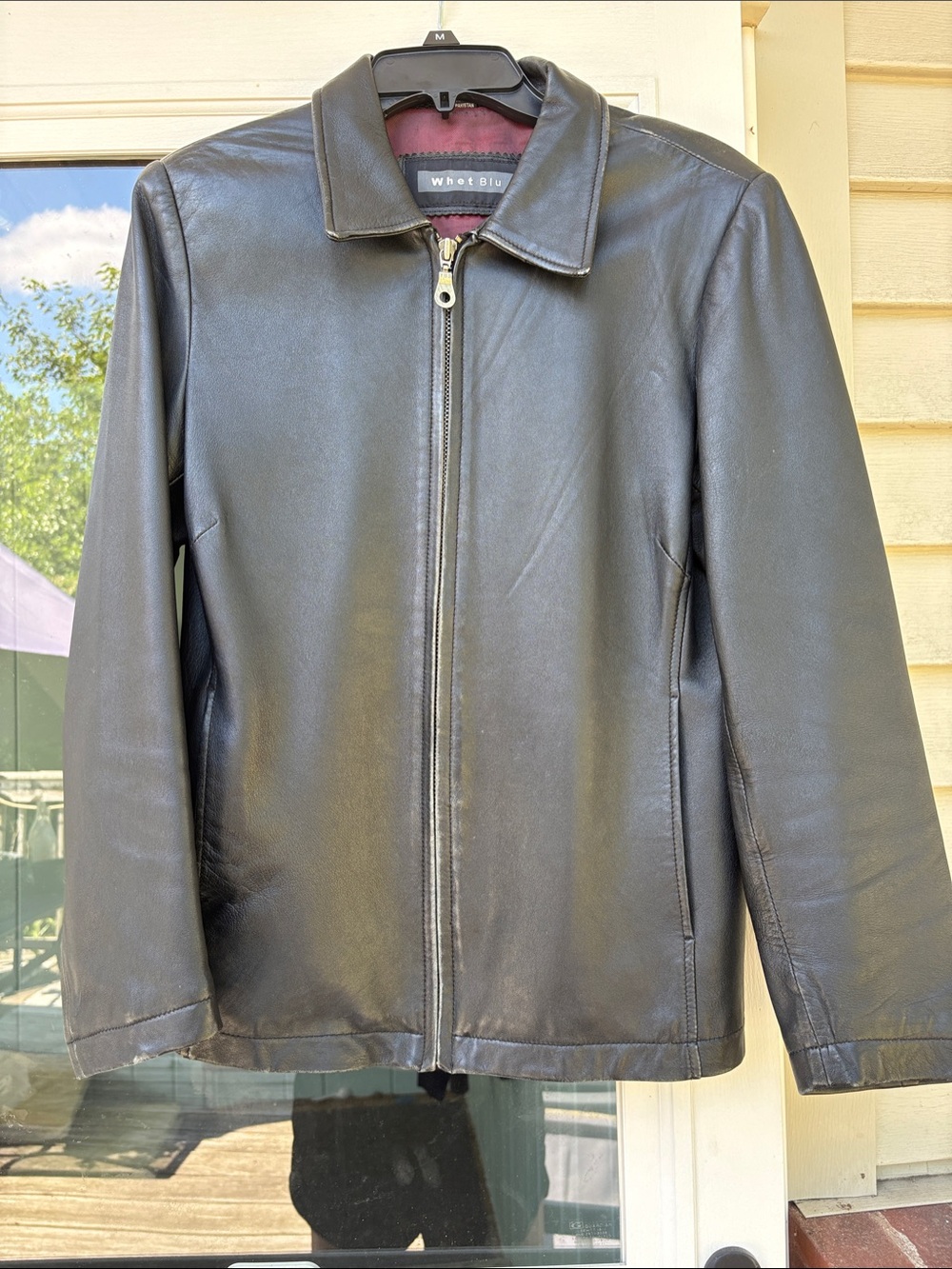 Women’s Vintage Black Leather Zip Jacket